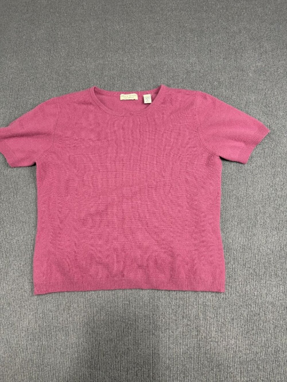 Lord & Taylor Girls Cashmere Short-Sleeve Sweater Pink XL